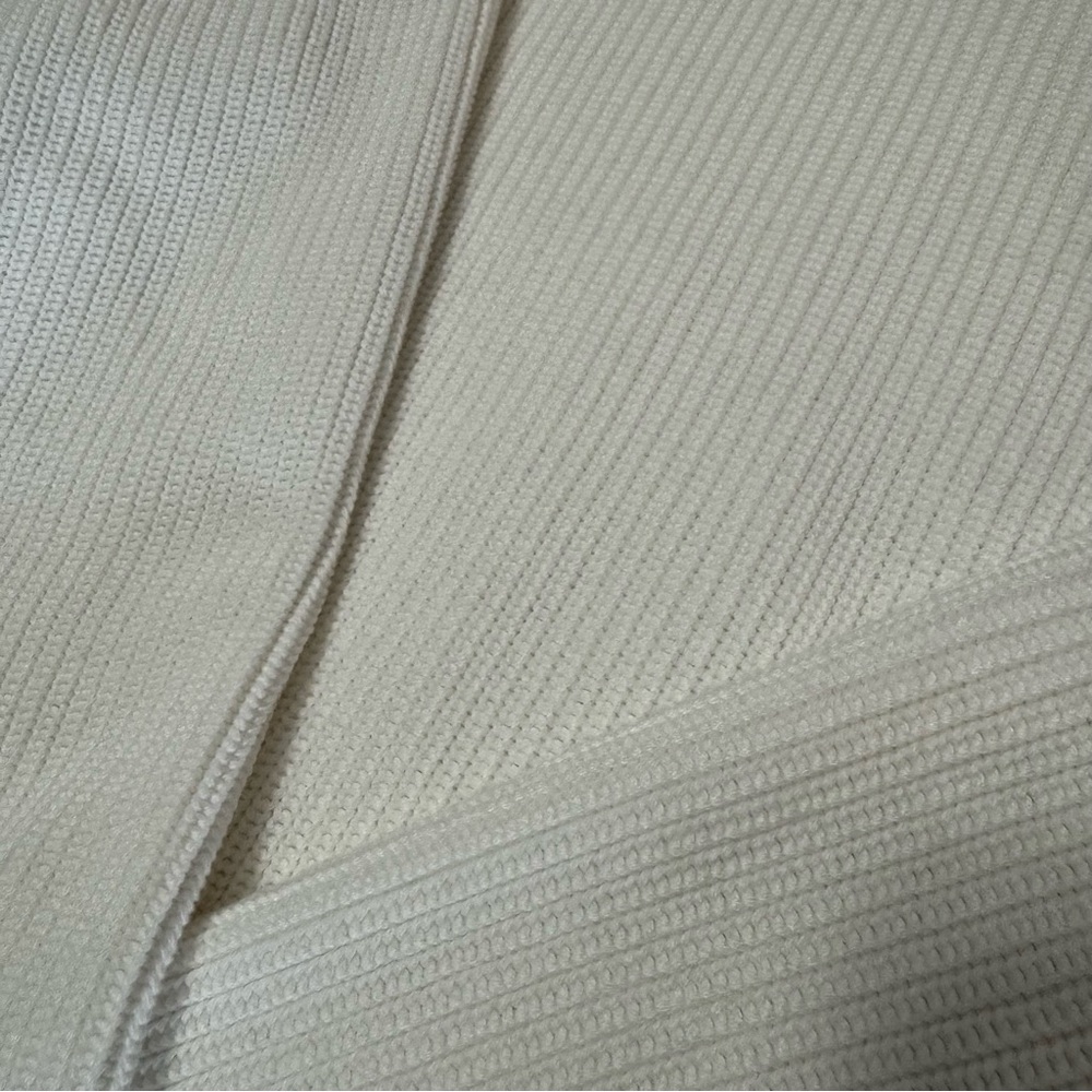 Cream Ribbed Knit Sweater